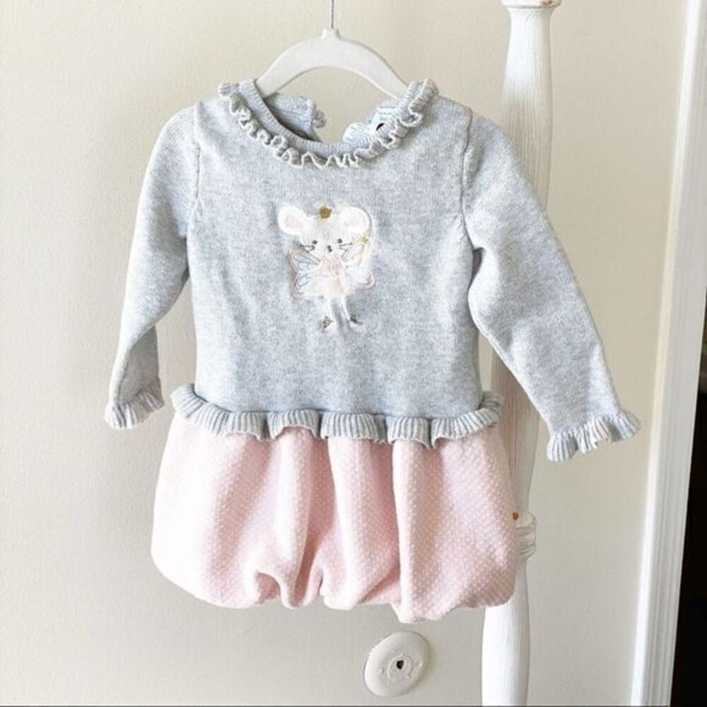 Tahari Baby Cotton Knit Bubble Baby Dress size 24m